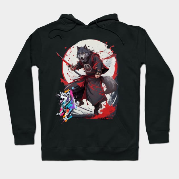 The werewolf man in samurai clothing is our signature summer shirt Hoodie by RACACH